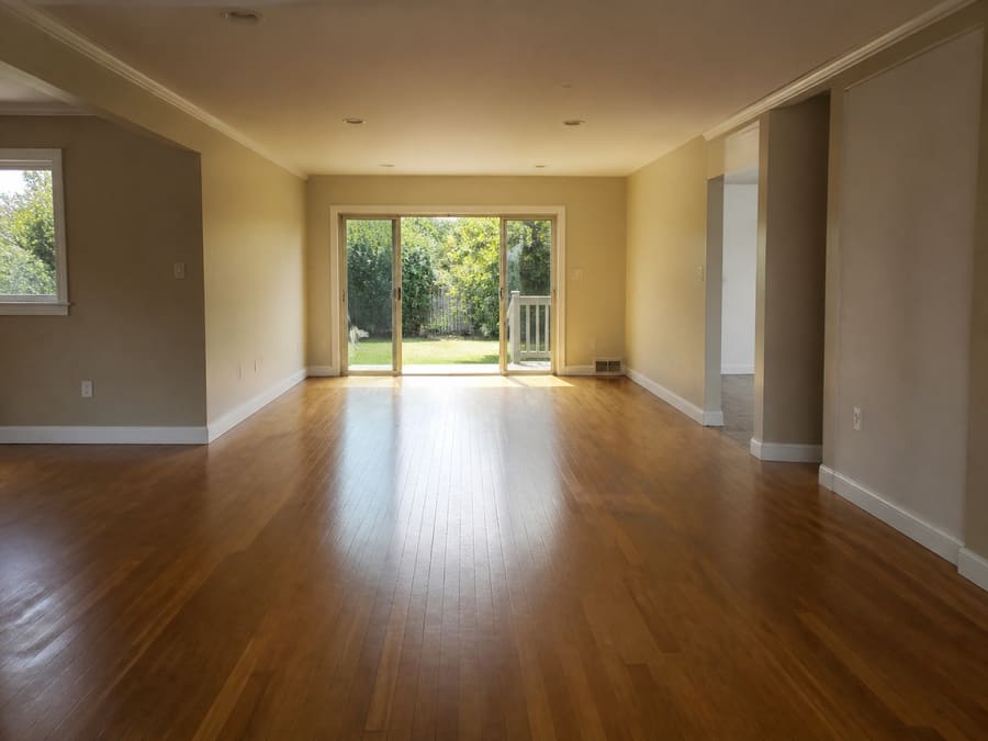 A detached Staten Island house interior with a wood floor